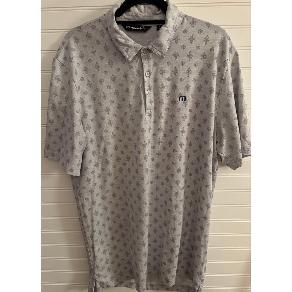 Travis Mathew Damask Print Golf‎ Polo Shirt Casual Athletic Men's XL